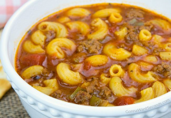 BEEF AND TOMATO MACARONI SOUP