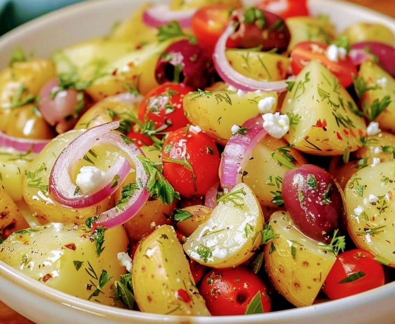 Greek Potato Salad Recipe with a Mediterranean Twist!