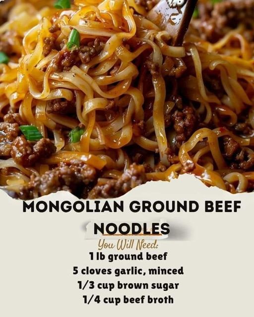 Mongolian Ground Beef Noodles