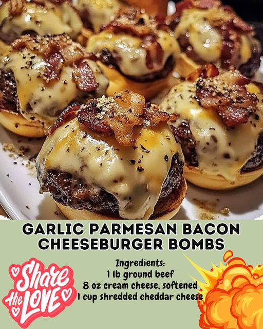 Garlic Parmesan Bacon Cheeseburger Bombs