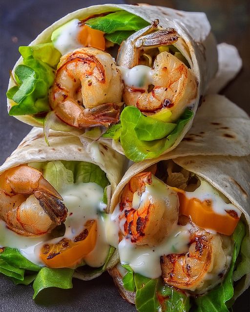 Grilled Shrimp Caesar Wraps