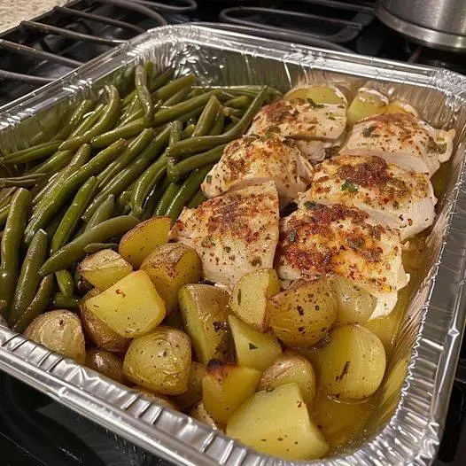 ITALIAN CHICKEN POTATO AND GREEN BEAN BAKE